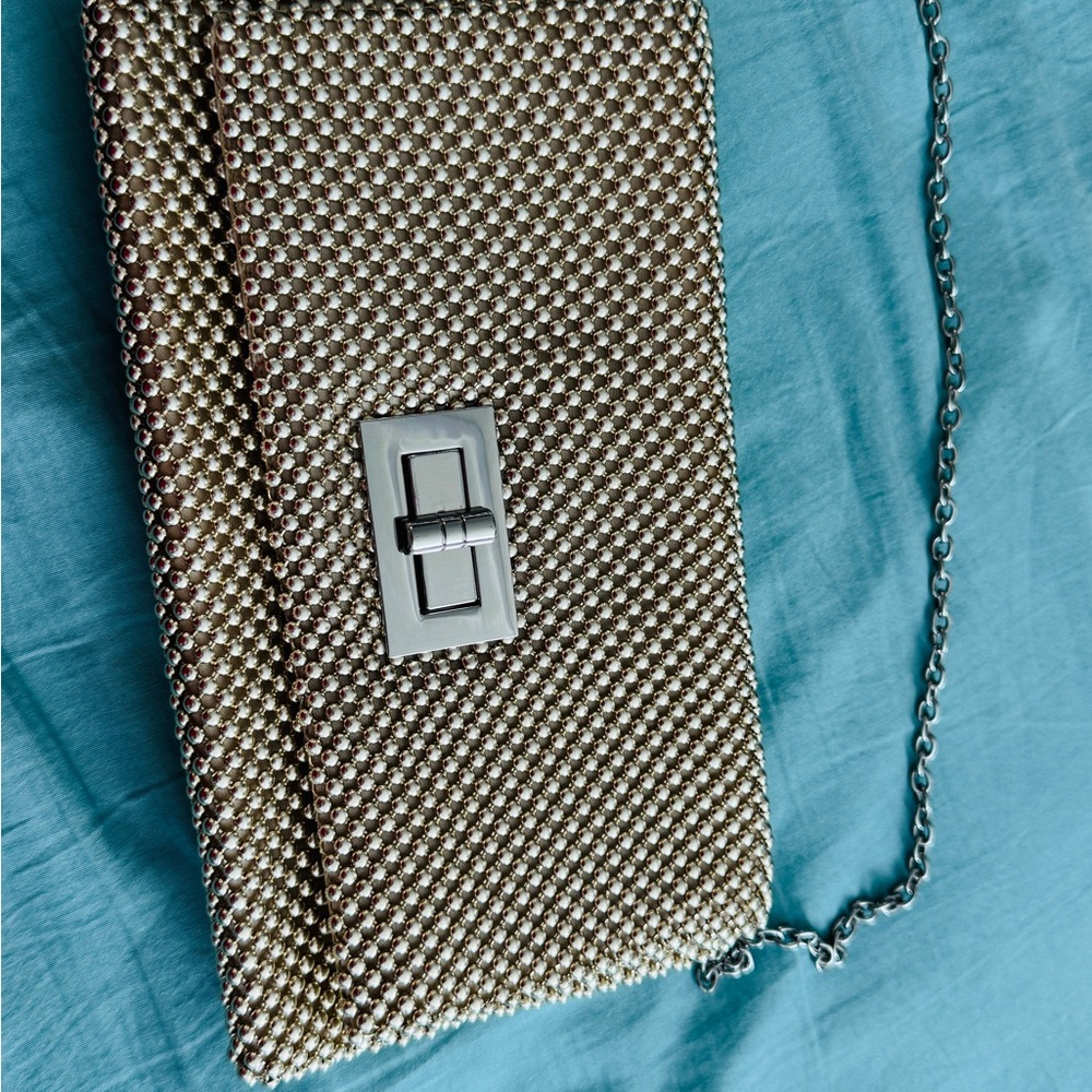 Jessica McClintock Metallic Clutch with Chain - Price Negotiable